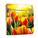 Fleurs commutateur tulipe jaune clair autocollants autocollants amovibles