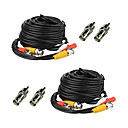 2 Pack 50ft camera de securite Audio Video electriques cables RCA fils avec prime BNC Connecteurs RCA