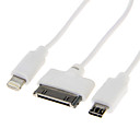 3-en-1 USB 2.0 male 30-Pin8-PinMicro USB 2.0 Homme 0.2m