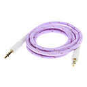 Tisser Ligne Audio Jack Cable de connexion 1.0m pourpre