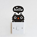 Bonjour animal noir Pate Creative Stickers muraux decoratifs