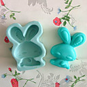 Lapin en forme de fondant de gateau de silicone Mold