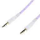 Tisser Ligne Audio Jack Cable de connexion 1.0m pourpre