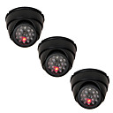 3 x Dummy Camera dome Faux LED IR simule Accueil CCTV surveillance avec lumiere clignotante C3B