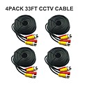 4 PCS 33 Ft video BNC et cable dalimentation 12V DC CCTV