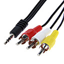 3.5mm male 3 RCA male Cable 07 m