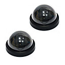 2 Pack fausse factice imitation Dome cameras de securite avec LED clignotante Accueil CCTV cameras de surveillance simulees legers