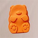 Cartoon Ours Forme Gateau de cuisson Mampoules Materiau Silicone campouleur aleatoire