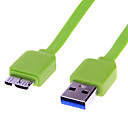 Cable colore USB USB 3.0 male Micro USB 3.0 Homme NOTE3 de 1.0m vert