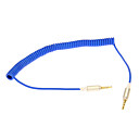 35 mm Ligne de ressort Audio Jack Cable de connexion Bleu 0.2m