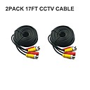 2 PACK BNC cable de 17ft Plug Power Video and Play cable pour la securite CCTV Camera System