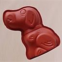 Belle Forme Chien Cartoon gateau de cuisson Mampoules Materiau Silicone campouleur aleatoire