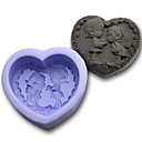 En forme de coeur Couple Fondant silicone  cake