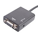 sans cable HDMI 15 m  HDMI vers VGA  audio audio adaptateur de cable HD pour home cinema - noir