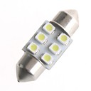 6 LED SMD 1210 31mm Interieur dome de voiture de feston oule blanche