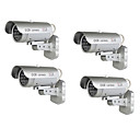 4PACK detection de mouvement dargent exterieur Bullet Camera de securite factice