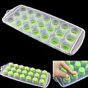 21 trous Icy Cube Tray Food Safe Silicone et PP materiaux couleur aleatoire