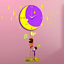 Enfants Muet Lune Autocollant Horloge DIY de bande dessinee