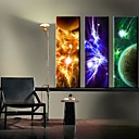 Toiles d art abstrait Bright Star Violet Wallpaper Set de 3