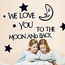 Mots Doudouwo  et cite le clair de lune Stickers muraux