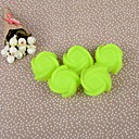 Silicone Fleur Gateau ustensiles de cuisson de mampoules Set de 5 pieces 6.5x6.5x3.3cm  campouleur aleatoire 