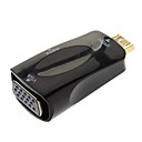 Universal Plug and Play HDMI male vers VGA femelle et audio Femme Noir Adaptateur