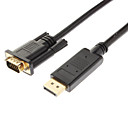 Displayport male vers VGA male 28awg OD7.0mm cable adaptateur 180cm