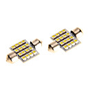 31mm 16 LED SMD dome de feston de lumiere de lecture oules Pathway blanc bleu clair pour la moto 2PCS