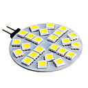 G4 3W 24x5050SMD 5500-6500K frais de ampoule blanche Spot LED CC 12