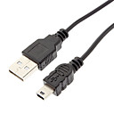 B-338 USB Mini Chargeur Cable de synchronisation de donnees pour appareils mobiles 80cm Noir