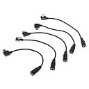 Micro USB Jack 3.5mm ecouteur Adaptateur Socket cable audio Noir 012 M 5PCS