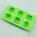 6 Trous Forme assorties diamant Icy Cube Tray Caoutchouc de silicone campouleur aleatoire