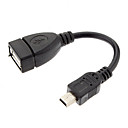 B-340 Mini USB OTG Homme ladaptateur USB femelle noir