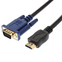 HDMI 1.4 male vers VGA male cable decran Black  Blue 1.8M