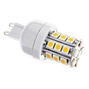 Dimmable G9 3W 27xSMD 5050 350LM 3000-3500K chaud ampoule LED lumiere blanche AC 220-240V