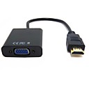 Chipset HDMI male vers VGA femelle Cordon Cable video Adaptateur convertisseur 1080P Noir