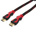 Plaque or long dun cable HDMI de 10m High Speed HDMI 1.4v Nylon Sleeve avec Ethernet pleine HD1080p noir 10M