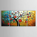 Peint la main peinture l huile abstraite Arbre de la vie avec cadre tendu Set de 4