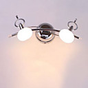 Bathroom Wall Light 2 Lumiere moderne en acier inoxydable Verre Chrome