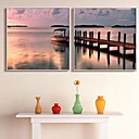 Paysage de fleuve encadree Toile Lot de 2