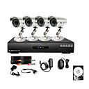 kit bas prix 4CH DVR ultra 4 etanches des cameras exterieures de campouleur 600TVL disque dur de 500Go