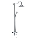 Vintage StyleChrome Terminer Deux trous mitigeur avec 8 Round de douche robinet de douche
