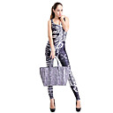 Skinny Jumpsuit Girl Punk Style de zebre noir et blanc tergal femmes