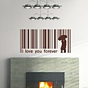 Romance Love Bar Code Stickers muraux