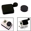 G-407-Black PANNOVO professionnel de protection en silicone Lens Cap Set pour GoPro Hero 3   Hero3 plus