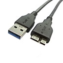 150cm USB 3.0 A male vers cable de charge de donnees Micro B male pour Galaxy Note 3 N9000 N900  S5 i9600 Noir