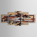 Peinture l huile realisee la main de paysage sur canevas tendu - Set de 5