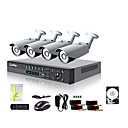 dvr reseau 4ch hdmi 960H 700tvl journee en plein air  nuit systeme de camera de securite liview  disque dur de 500Go