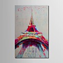 peinture l huile Tour Eiffel abstrait avec toile peinte la main sur canevas tendu