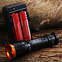 1set 1800LM tactique zoomables CREE XM-L T6 LED 18650 torche Zoom Le  2 x 18650 Batterie  Chargeur